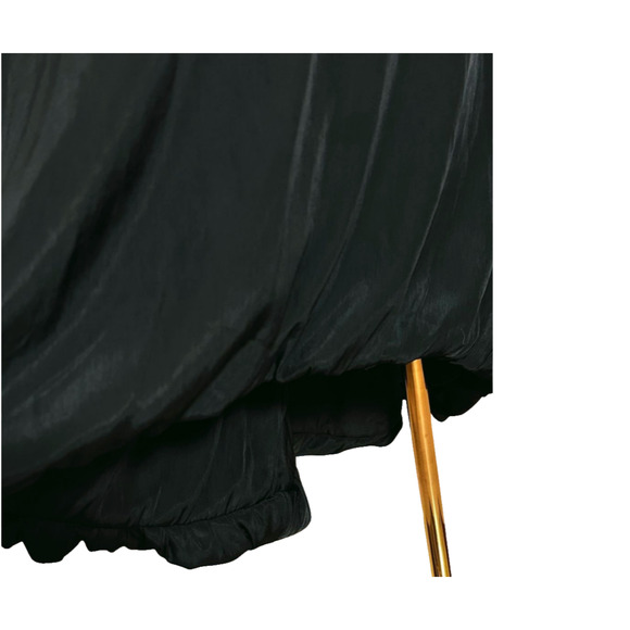 Planet by Lauren G Black Washable Silk Bubble Maxi Asymmetrical Skirt Size Large - Picture 6 of 8